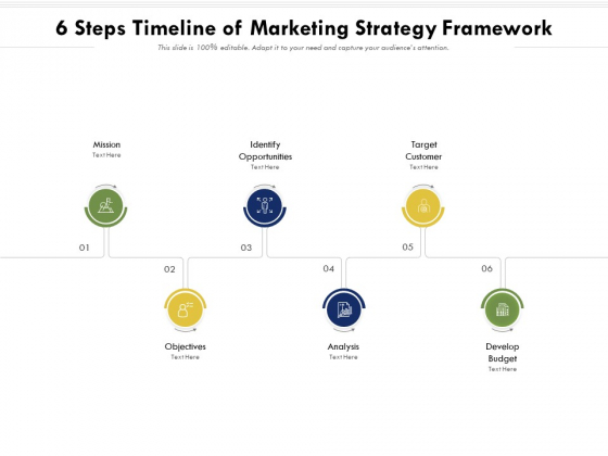 6 Steps Timeline Of Marketing Strategy Framework Ppt PowerPoint Presentation Gallery Deck PDF 6 Steps Timeline Of Marketing Strategy Framework Ppt PowerPoint Presentation Gallery Deck PDF