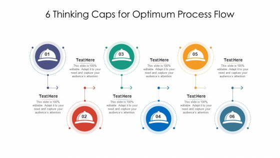 6 Thinking Caps For Optimum Process Flow Ppt PowerPoint Presentation File Graphics Example PDF