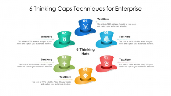 6 Thinking Caps Techniques For Enterprise Ppt PowerPoint Presentation File Portrait PDF