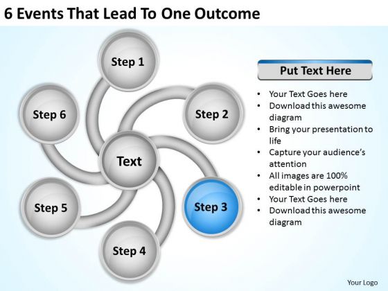6 Events That Lead To One Outcome Business Plan Template Free PowerPoint Templates 6 Events That Lead To One Outcome Business Plan Template Free PowerPoint Templates