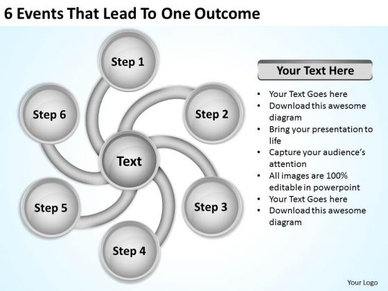 6 Events That Lead To One Outcome Nonprofit Business Plan Template PowerPoint Templates 6 Events That Lead To One Outcome Nonprofit Business Plan Template PowerPoint Templates