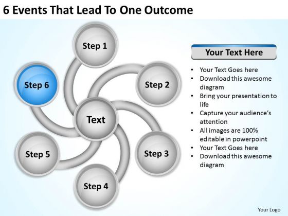 6 Events That Lead To One Outcome Quick Business Plan PowerPoint Templates 6 Events That Lead To One Outcome Quick Business Plan PowerPoint Templates