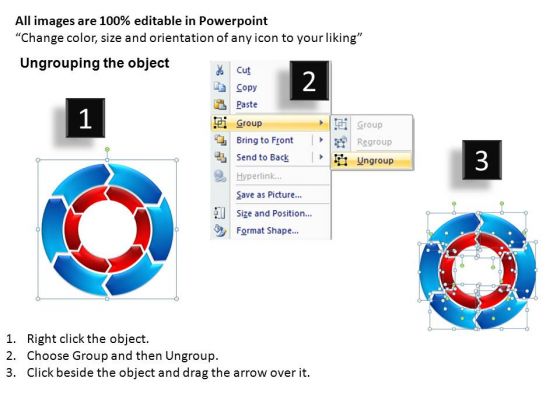 6 Stage 2 Layers PowerPoint Circle Chart Slides designed images
