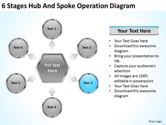 6 Stages Hub And Spoke Operation Diagram Write Business Plan PowerPoint Templates 6 Stages Hub And Spoke Operation Diagram Write Business Plan PowerPoint Templates
