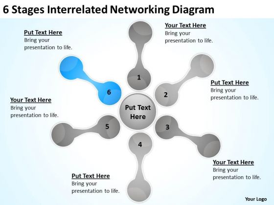 6 Stages Interrelated Networking Diagram Ppt Business Plan For Startup PowerPoint Slides