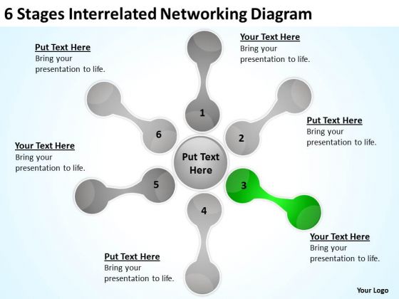 6 Stages Interrelated Networking Diagram Ppt Business Plan PowerPoint Slides