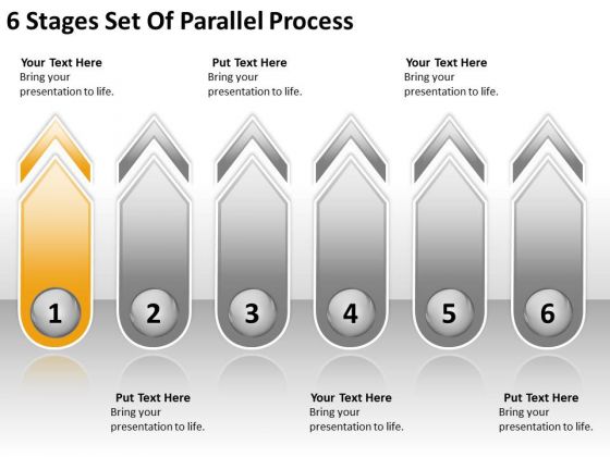 6 Stages Set Of Parallel Process Forma Business Plan PowerPoint Templates