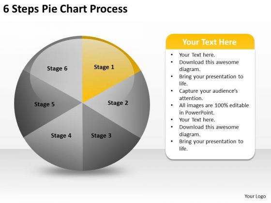 6 Steps Pie Chart Process Business Plan Template PowerPoint Slides 6 Steps Pie Chart Process Business Plan Template PowerPoint Slides