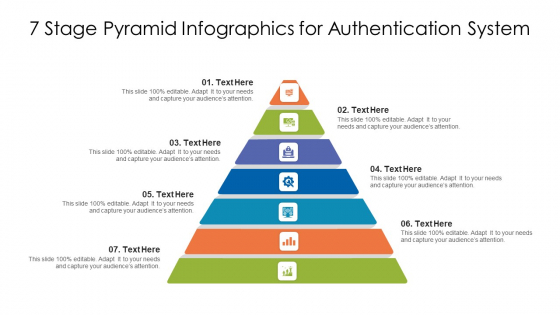 7 Stage Pyramid Infographics For Authentication System Ppt PowerPoint Presentation File Good PDF