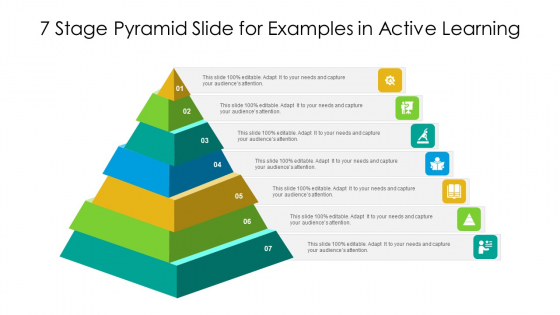 7 Stage Pyramid Slide For Examples In Active Learning Ppt PowerPoint Presentation File Clipart PDF