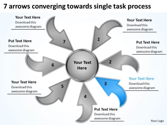 7 Arrows Converging Towards Single Task Process Circular Diagram PowerPoint Slides 7 Arrows Converging Towards Single Task Process Circular Diagram PowerPoint Slides
