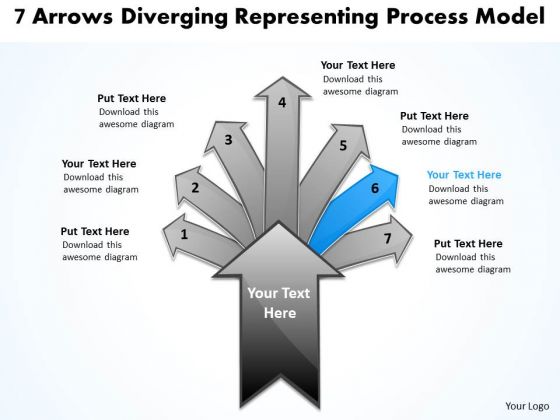 7 Arrows Diverging Representing Process Model Ppt Pie PowerPoint Templates