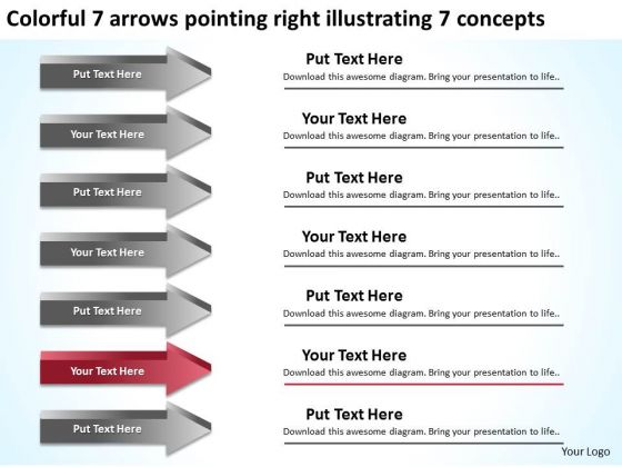 7 Arrows Pointing Right Illustrating Concepts Make Business Plan PowerPoint Slides 7 Arrows Pointing Right Illustrating Concepts Make Business Plan PowerPoint Slides