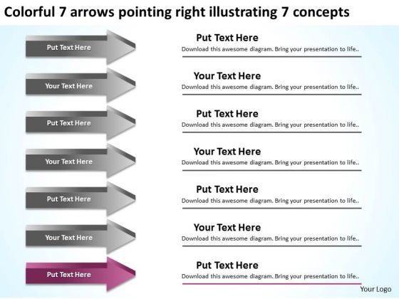 7 Arrows Pointing Right Illustrating Concepts Ppt Hot Dog Business Plan PowerPoint Slides 7 Arrows Pointing Right Illustrating Concepts Ppt Hot Dog Business Plan PowerPoint Slides