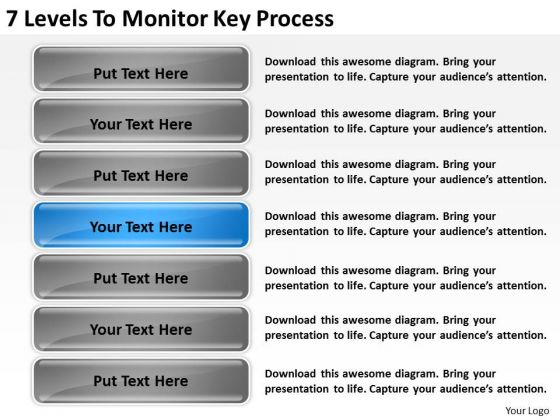 7 Levels To Monitor Key Process A Business Plan Free PowerPoint Slides
