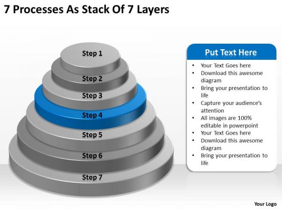 7 Processess As Stack Of Layers Ppt Business Plan Free PowerPoint Templates 7 Processess As Stack Of Layers Ppt Business Plan Free PowerPoint Templates