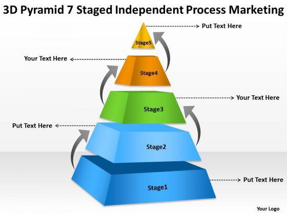 7 staged independent process marketing ppt business plan template pyramid template word