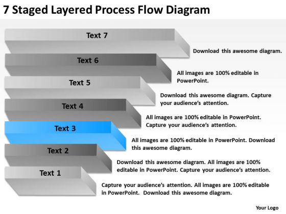7 Staged Layered Process Flow Diagram Business Plan PowerPoint Slides 7 Staged Layered Process Flow Diagram Business Plan PowerPoint Slides