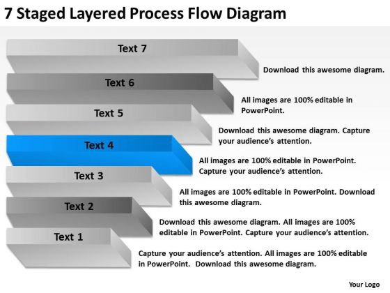 7 Staged Layered Process Flow Diagram Ppt Financial Business Plan PowerPoint Templates