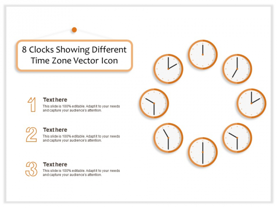 8 Clocks Showing Different Time Zone Vector Icon Ppt PowerPoint Presentation File Visuals PDF