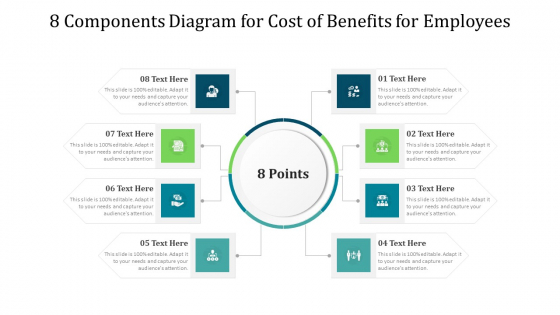 8 Components Diagram For Cost Of Benefits For Employees Ppt Summary Aids PDF