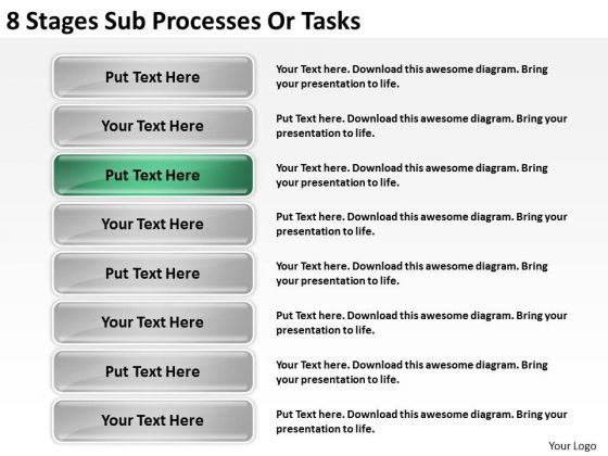 8 Stages Sub Processes Or Tasks Fashion Business Plan PowerPoint Templates 8 Stages Sub Processes Or Tasks Fashion Business Plan PowerPoint Templates