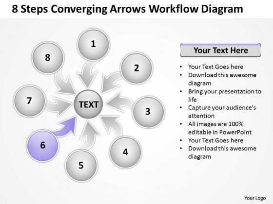 8 Steps Converging Arrows Workflow Diagram Cycle Network PowerPoint Templates