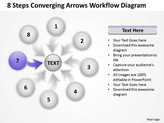 8 Steps Converging Arrows Workflow Diagram Ppt Cycle Network PowerPoint Templates