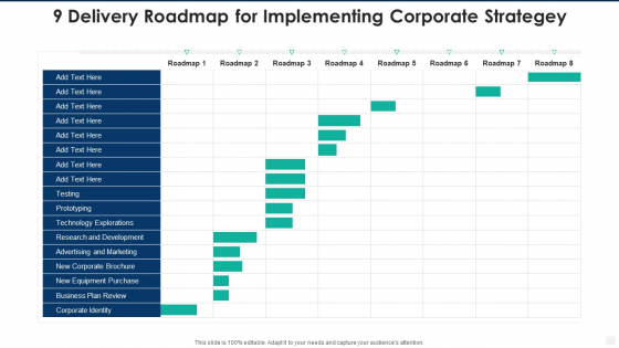 9 Delivery Roadmap For Implementing Corporate Strategey Mockup PDF 9 Delivery Roadmap For Implementing Corporate Strategey Mockup PDF