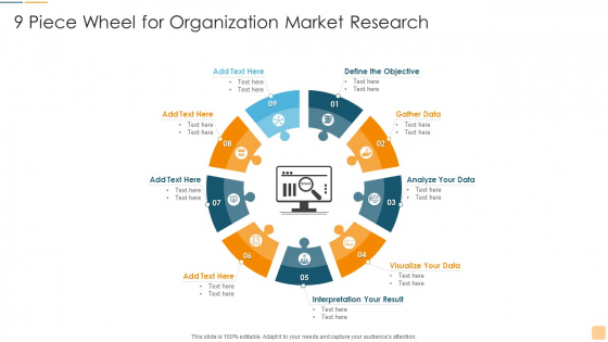 9 Piece Wheel For Organization Market Research Ppt Portfolio Layouts PDF