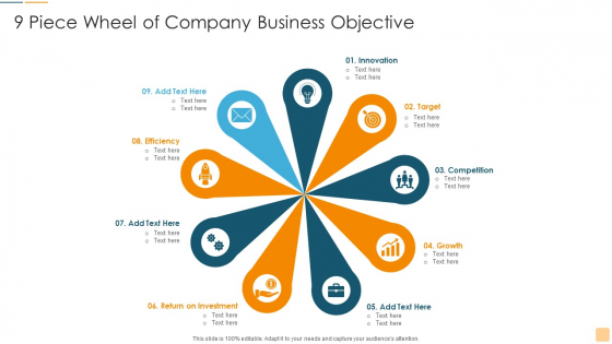 9 Piece Wheel Of Company Business Objective Ppt Inspiration Design Templates PDF