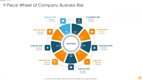 9 Piece Wheel Of Company Business Risk Ppt Infographic Template Themes PDF