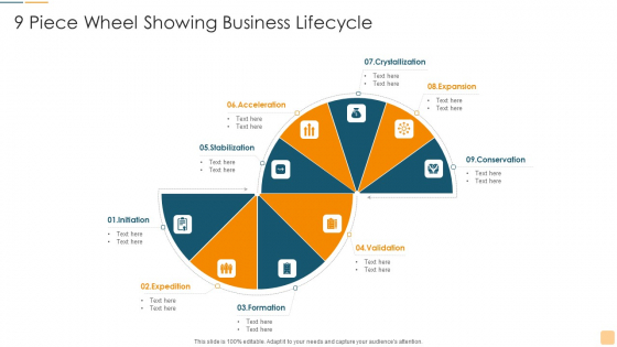 9 Piece Wheel Showing Business Lifecycle Ppt Professional Portfolio PDF