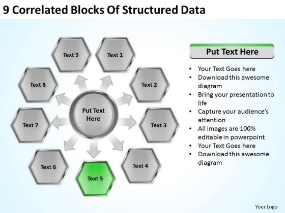 9 Correlated Blocks Of Structured Data How To Present Business Plan PowerPoint Slides 9 Correlated Blocks Of Structured Data How To Present Business Plan PowerPoint Slides