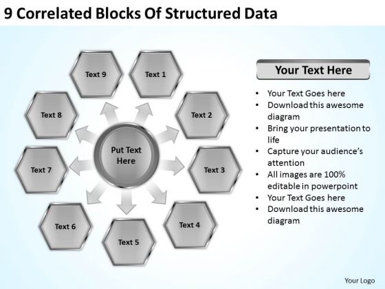 9 Correlated Blocks Of Structured Data Outline Business Plan PowerPoint Slides 9 Correlated Blocks Of Structured Data Outline Business Plan PowerPoint Slides