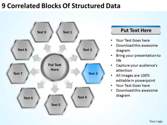 9 Correlated Blocks Of Structured Data Ppt Business Plan PowerPoint Slides 9 Correlated Blocks Of Structured Data Ppt Business Plan PowerPoint Slides