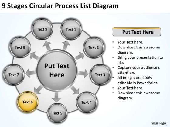 9 Stages Circular Process List Diagram Business Plans Examples Free PowerPoint Slides 9 Stages Circular Process List Diagram Business Plans Examples Free PowerPoint Slides