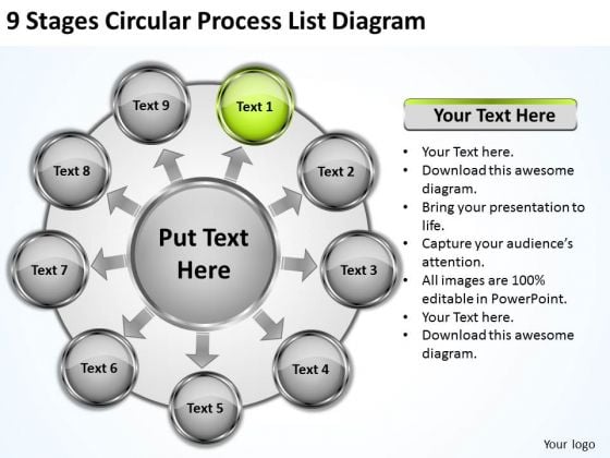 9 Stages Circular Process List Diagram Step By Business Plan PowerPoint Templates 9 Stages Circular Process List Diagram Step By Business Plan PowerPoint Templates