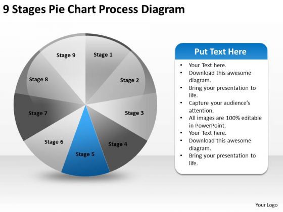 9 Stages Pie Chart Process Diagram Ppt Business Development Plan PowerPoint Slides