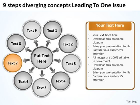 9 Steps Diverging Concepts Leading To One Issue Cycle Motion Diagram PowerPoint Slides 9 Steps Diverging Concepts Leading To One Issue Cycle Motion Diagram PowerPoint Slides