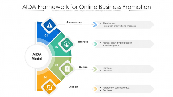 AIDA Framework For Online Business Promotion Ppt PowerPoint Presentation File Background Designs PDF