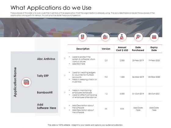 AIM Principles For Data Storage What Applications Do We Use Ppt Portfolio Objects PDF AIM Principles For Data Storage What Applications Do We Use Ppt Portfolio Objects PDF