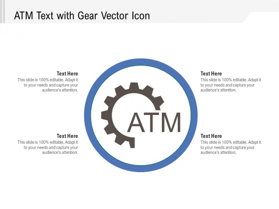 ATM Text With Gear Vector Icon Ppt PowerPoint Presentation File Slides PDF
