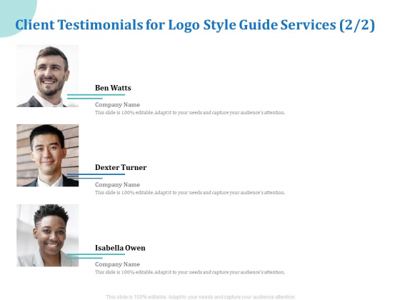 A Step By Step Guide To Creating Brand Guidelines Client Testimonials For Logo Style Guide Services Marekting Template PDF