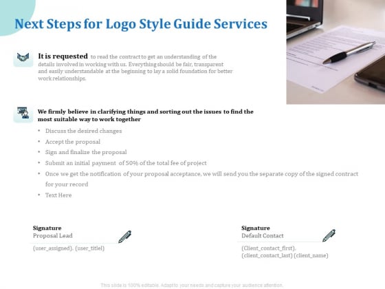 A Step By Step Guide To Creating Brand Guidelines Next Steps For Logo Style Guide Services Demonstration PDF A Step By Step Guide To Creating Brand Guidelines Next Steps For Logo Style Guide Services Demonstration PDF