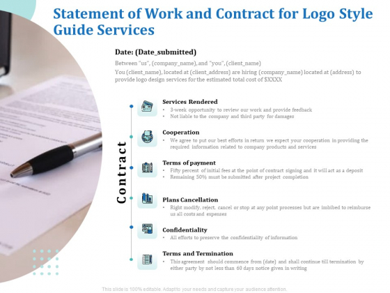 A Step By Step Guide To Creating Brand Guidelines Statement Of Work And Contract For Logo Style Guide Services Slides PDF A Step By Step Guide To Creating Brand Guidelines Statement Of Work And Contract For Logo Style Guide Services Slides PDF