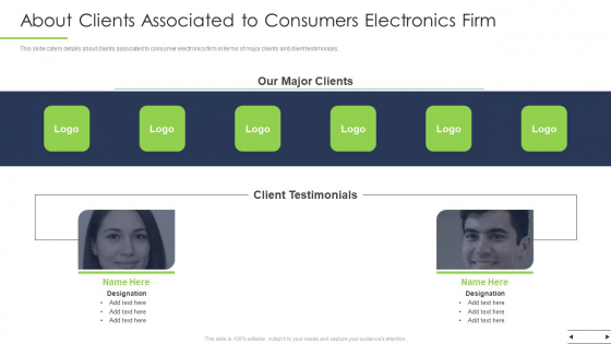 About Clients Associated To Consumers Electronics Firm Ppt Pictures Mockup PDF About Clients Associated To Consumers Electronics Firm Ppt Pictures Mockup PDF