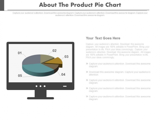 About The Product Pie Chart Ppt Slides