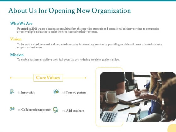 About Us For Opening New Organization Ppt PowerPoint Presentation Slides Graphics Pictures PDF About Us For Opening New Organization Ppt PowerPoint Presentation Slides Graphics Pictures PDF