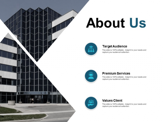 About Us Target Audience Premium Services Ppt PowerPoint Presentation Infographics Summary
